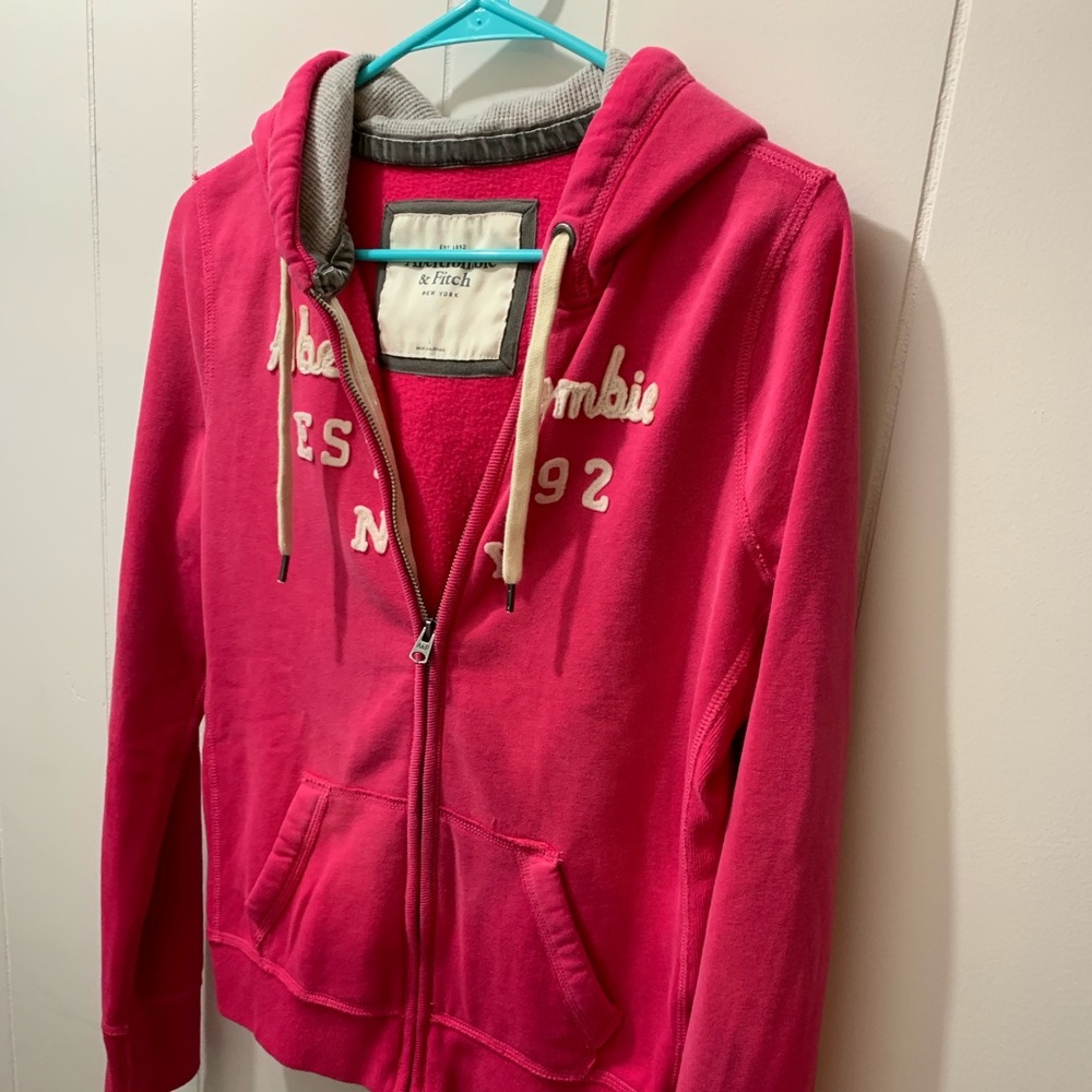 Abercrombie Sweatshirt, ZIP up, Pink, L